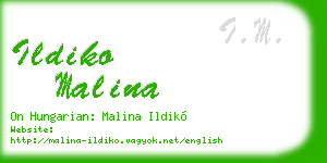 ildiko malina business card